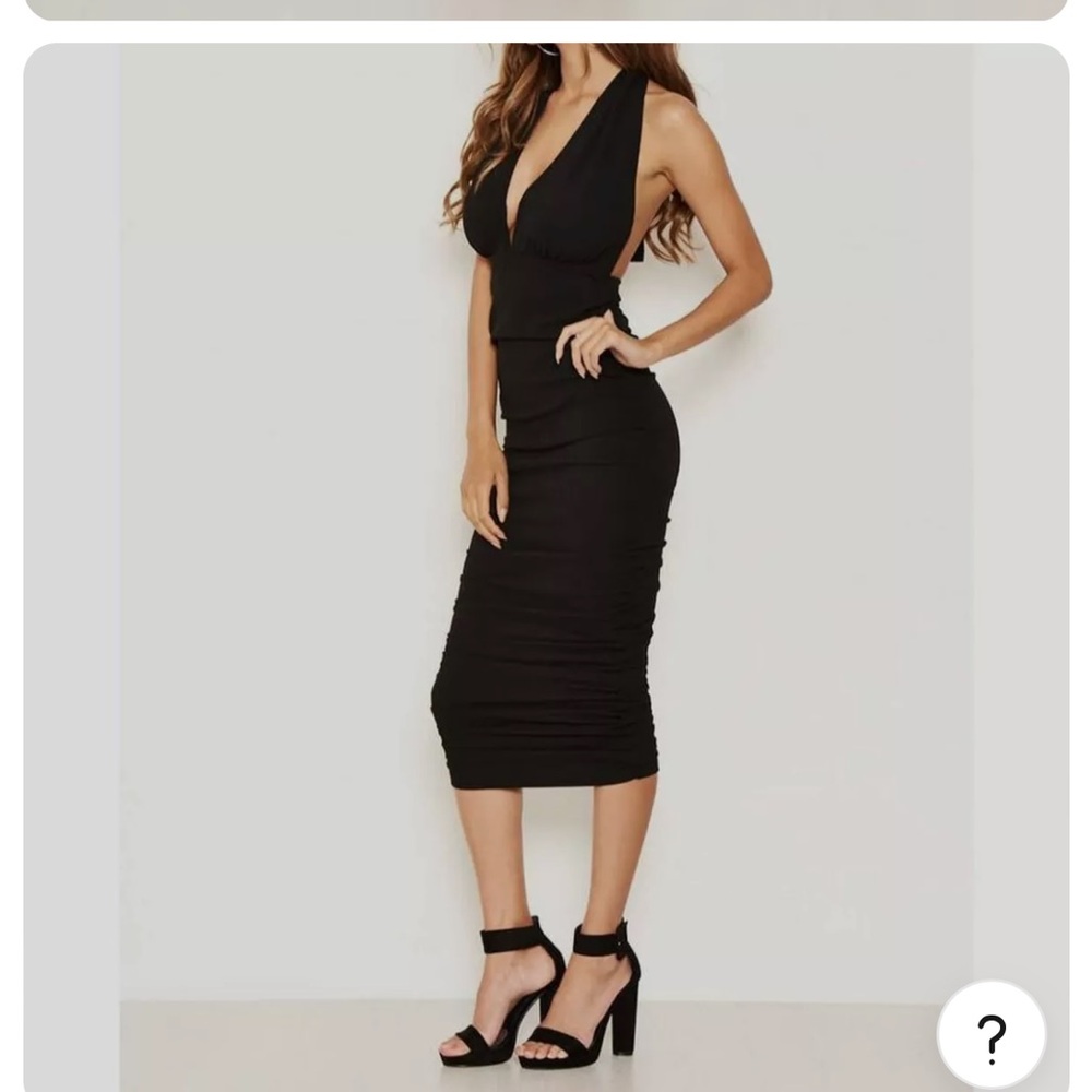 NWT Size 4 AX Paris Backless Halter Midi Dress